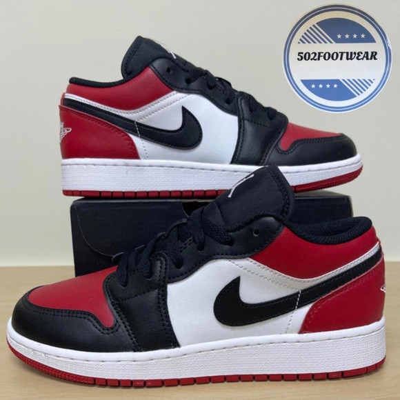 Nike Air Jordan 1 low gs bred toe - Picture 1 of 4